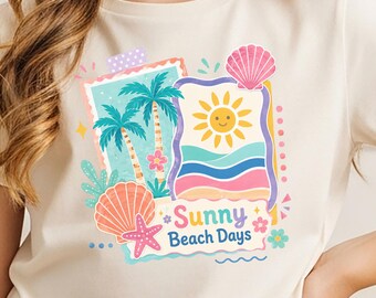 Sunny Beach Days Shirt, Kids Summer T-Shirt, Girls Beach Shirt, Toddler Vacation Tee, Cute Coastal Kids Shirt, Summer Vibes Tee