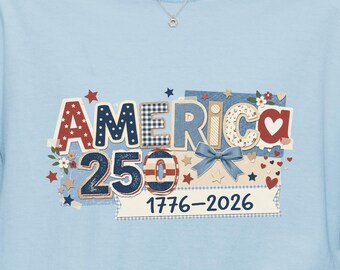America 250 Shirt, Coquette Patriotic T-Shirt, 1776 2026 USA Anniversary Tee, Floral American Girl Shirt, Patriotic Bow Tee