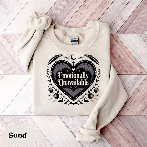 Goth Valentine Shirt – Emotionally Unavailable Heart, Dark Romance Tee