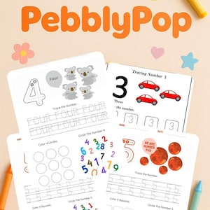 Preschool Math Worksheets Printable Number Tracing, Counting, Drawing Numbers, Addition Subtraction Fun Math Activities for Kids