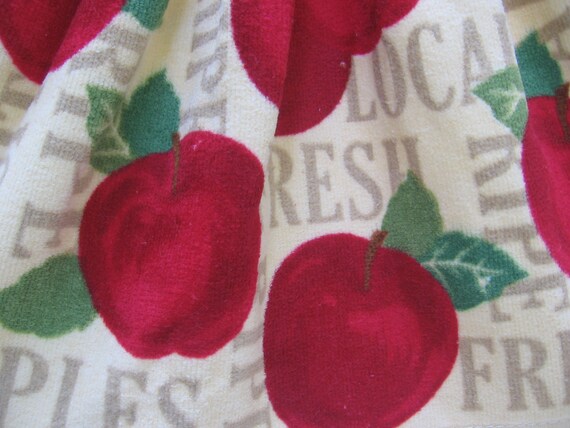 Apple Themed Kitchen Towel You Pick Top Color Hanging Etsy