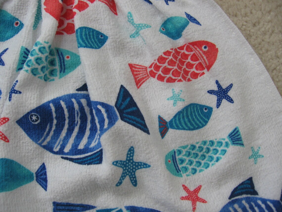 Toalla de cocina colgante con tema de pescado / decoración de | Etsy