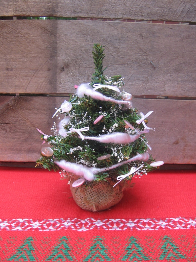 Small Pink Decorated Christmas Tree 7 1 2 Table Top Tree Pink Christmas Decor Teacher Gift Dorm Room Tree Nursing Home Decor