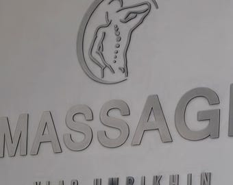 Custom business logo sign, personalized letters logo, modern hair salon sign, small bussines signage, spa medical office wall decor