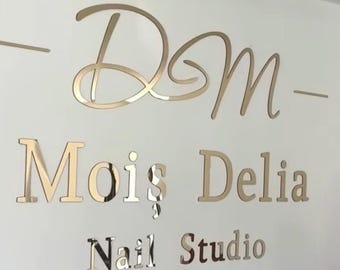 Bright small business letter sign, personalized boutique logo sign, custom music studio sign, entrepreneur gift, reception desk sign