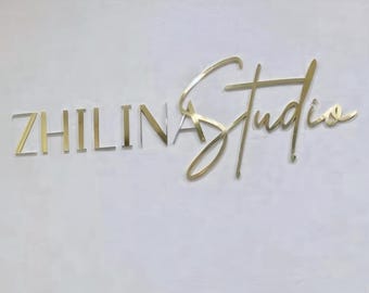 Luxury acrylic personalized letter logo, modern office wall decor, custom spa salon sign, lawyer office wall sign, dental clinic sign