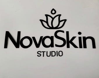 Modern business wall decor, acrylic skin studio logo sign, boutique wall decor, personalized company letter logo, notary gift idea