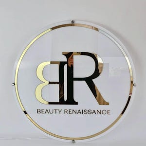 Modern acrylic nail salon logo sign, unique spa medical office wall decor, personalized lash room sign, minimalist small business signage