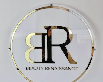 Modern acrylic nail salon logo sign, unique spa medical office wall decor, personalized lash room sign, minimalist small business signage