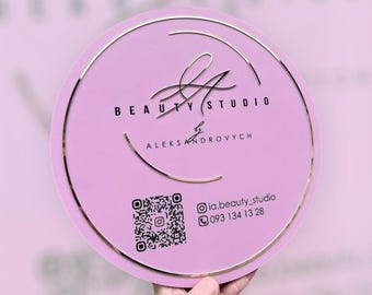 Professional acrylic salon sign, small business logo sign, floating nail salon logo, personalized social media sign, office wall decor