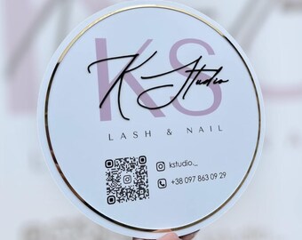 Luxury acrylic nail salon logo, modern beauty room sign, custom business logo sign, social media sign, office wall decor, realtor sign