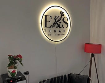 Floating acrylic shop sign, personalized business logo sign, custom barber shop sign, outdoor tattoo studio sign, small business signage