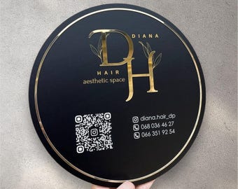 Aesthetic minimalist business logo sign, personalized spa salon sign, wellness center name board, elegant cosmetic clinic wall decor