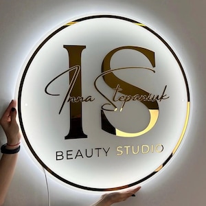Outdoor beauty room sign, personalized restaurant sign, acrylic logo business signage, modern boutique wall decor, custom lash room sign