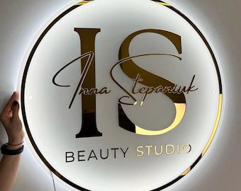Outdoor beauty room sign, personalized restaurant sign, acrylic logo business signage, modern boutique wall decor, custom lash room sign