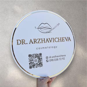 Minimalist custom business acrylic sign, tattoo studio social media sign, modern qr code floating sign, small business signage, notary gift