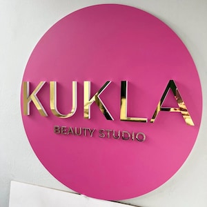 Bright personalized acrylic sign, personalized business logo sign, modern lash room sign, outdoor commercial signage, nail salon logo decor