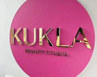 Bright personalized acrylic sign, personalized business logo sign, modern lash room sign, outdoor commercial signage, nail salon logo decor