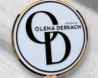 Modern custom acrylic sign, personalized hair salon sign, minimalist nail salon logo, realtor gift idea, lash room sign, music studio sign