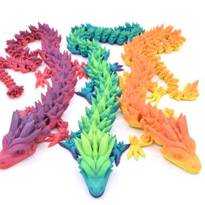 Articulated 3D Printed Dragon: Poseable Fantasy Creature, Veteran Made