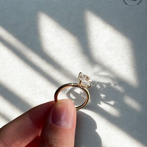 3CT Cushion Cut Moissanite Engagement Ring: 14K Yellow Gold Solitaire Bridal Ring