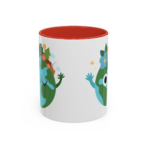 Taza, Taza Planeta Feliz, Regalo para Amantes de la Tierra, Taza de Té Ecológica, Taza de Café Inspiradora, Artículos Ambientalistas