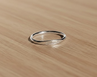 Anello personalizzato con nome inciso - Anello personalizzato in argento sterling
