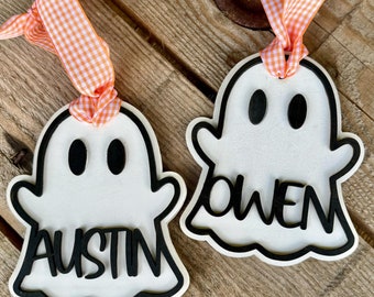 Personalized Boo Basket Tag, Ghost Name Tag, Kids Halloween Basket Tag