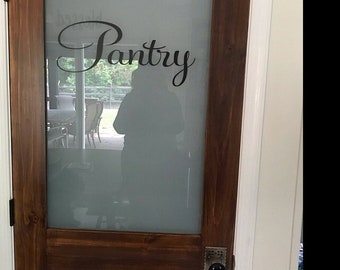 Pantry Door Decal, Vinyl Lettering for Glass, Traditional Kitchen Decor