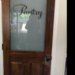 Pantry Tür Aufkleber, Vinyl Schriftzug für Glas, Traditionelles Küchen Dekor