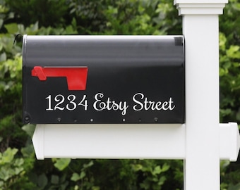 Mailbox Address Vinyl Decal, Numbers Address Vinyl Lettering, Housewares Personalized Mailbox