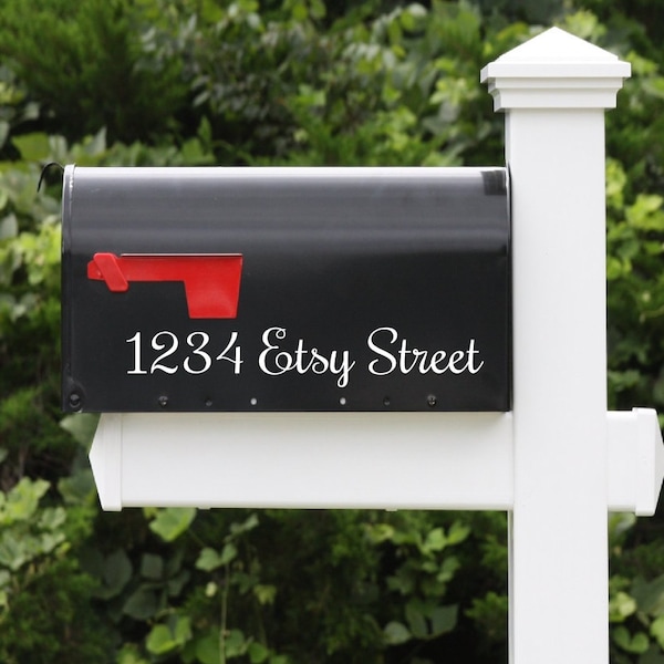 Mailbox Address Vinyl Decal, Numbers Address Vinyl Lettering, Housewares Personalized Mailbox