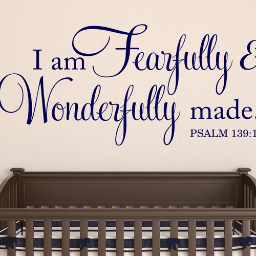 Fearfully and Wonderfully Made Decal Psalm 13914 Bible Verse Etsy