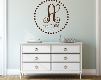 Family Name Established Date Wall Decal Vinyl Lettering Wall | Etsy