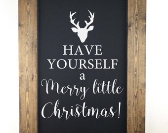 Autocollant de vacances pour la fabrication de panneaux, ayez-vous un lettrage en vinyle joyeux petit Noël, décoration à thème rustique (tableau non inclus).