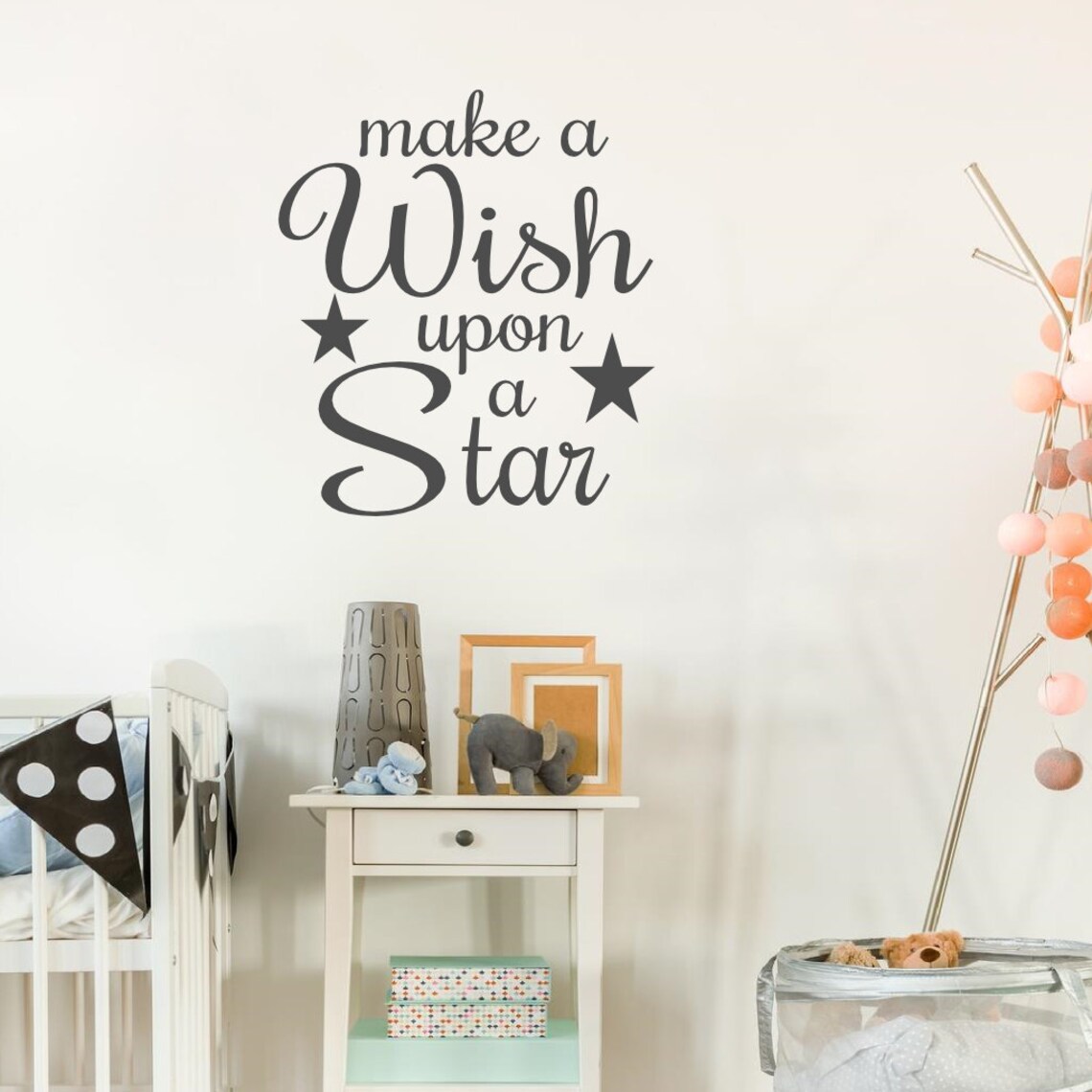 Make A Wish Upon A Star Decal Baby Nursery Vinyl Wall Art Etsy