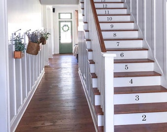 Stair Riser Number Decals | Vinyl Stair Numbers for Steps | Staircase Number Stickers | Counting Stair Decals