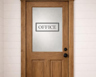 Office Door Decal Rectangle Border, Sticker for Glass, Vinyl Lettering Traditional Farmhouse Decor