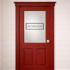 Mudroom Decal Vinyl Lettering for Glass Door, Sticker with Rectangle Border, Traditional Modern Farmhouse Decor