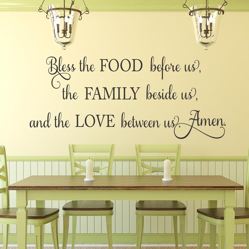 Kitchen Wall Decal Bless the Food Before Us Decal Kitchen Wall Etsy