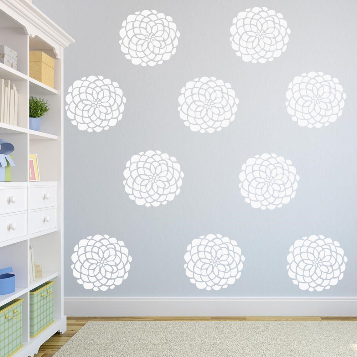 Bloom Wall Flower Decals Flower Wall Stickers Floral Wall Etsy