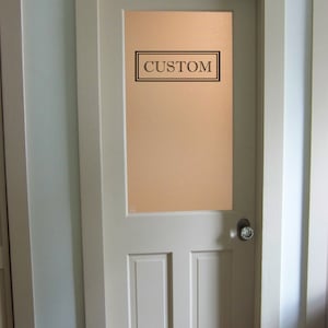 Decalque de porta personalizado, adesivo de vinil para porta de vidro, sinal personalizado, estilo fazenda