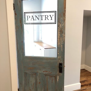 Pantry Door Decal, Vinyl Sticker for Glass Pantry Door Organization, Farmhouse Kitchen Decor