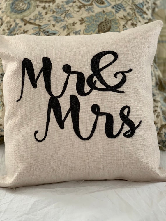 Mr Mrs Pillow Cover Master Bedroom Decor Wedding Gift