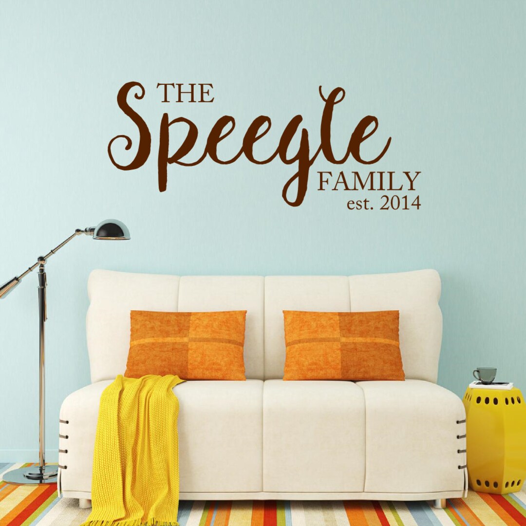 Personalized Family Name Decal, Last Name Year Established Vinyl Wall ...
