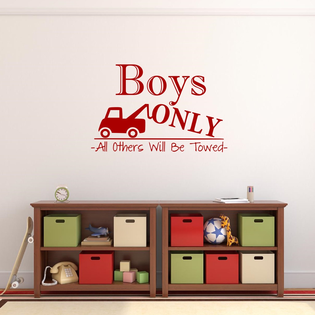 Boys Only Wall Decal Playroom Decal Boy Cave Wall Decal Boy Etsy