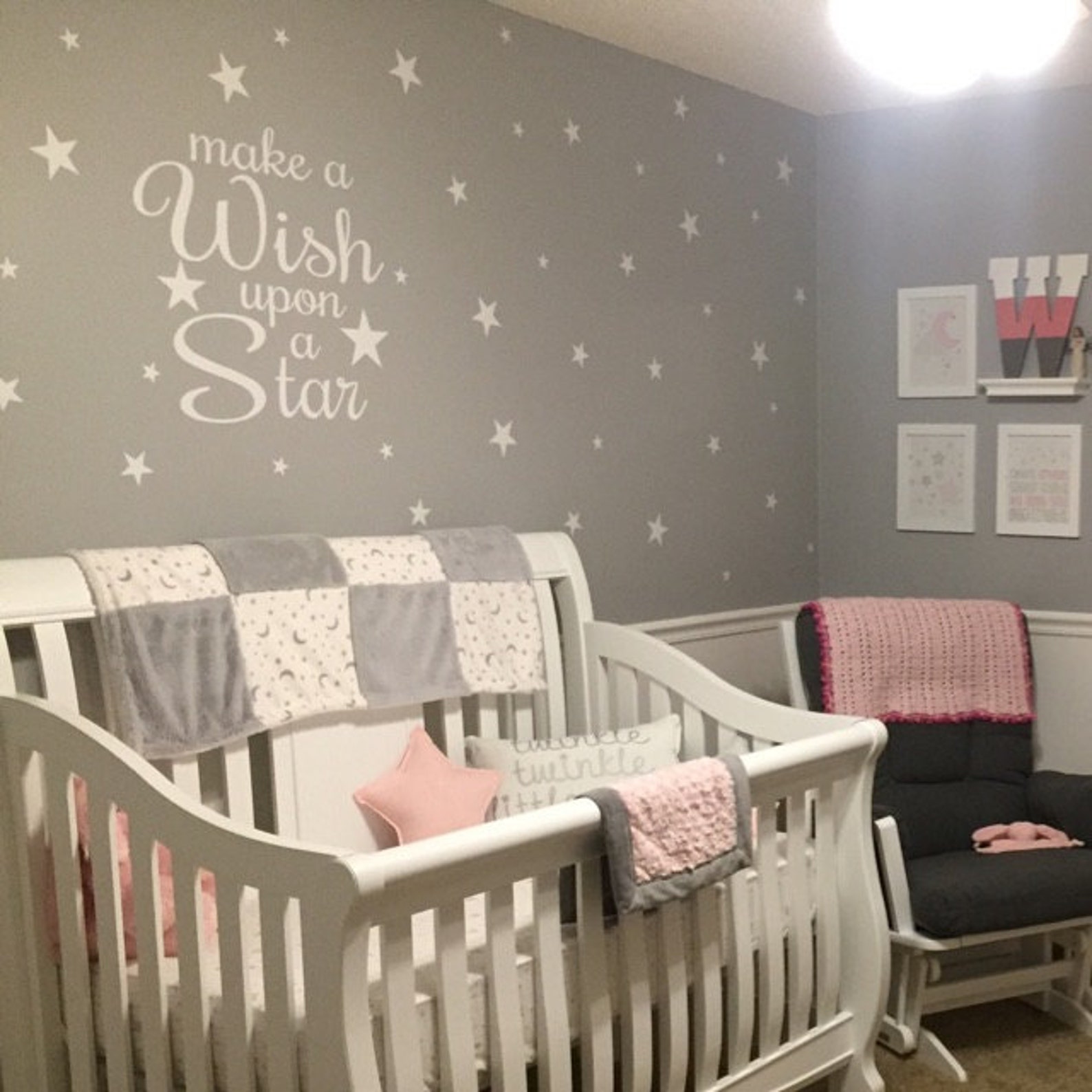 Make A Wish Upon A Star Decal Baby Nursery Vinyl Wall Art Etsy