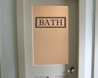 Bath Vinyl Decal Bathroom Glass Door Decal Wall Words Vinyl Lettering Bathroom Decor Traditional Bath