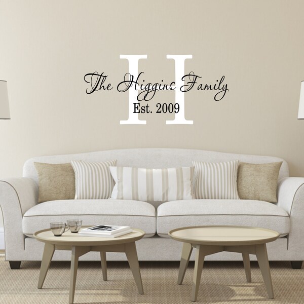 thumbnail image 2 of Spiffy Decals Personalized Circle Family Monogram Vinyl Wall Decal – Customizable 2 of 5