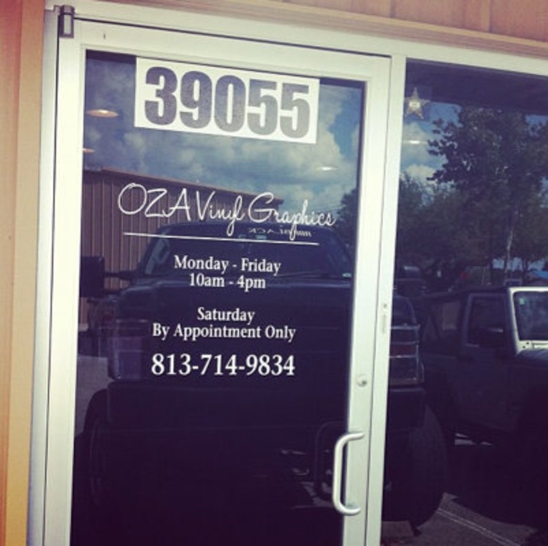 Business Hours Vinyl Decal Store Hours Window Graphics